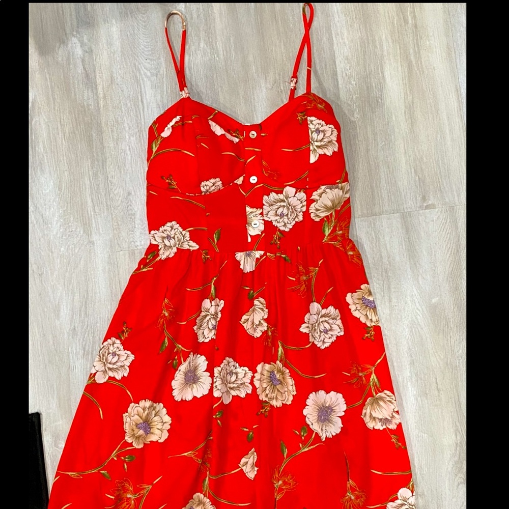 Blue Bailey Red Floral Dress (medium)
